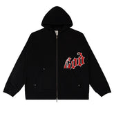 Godspeed Simple Letters Zip Hoodies
